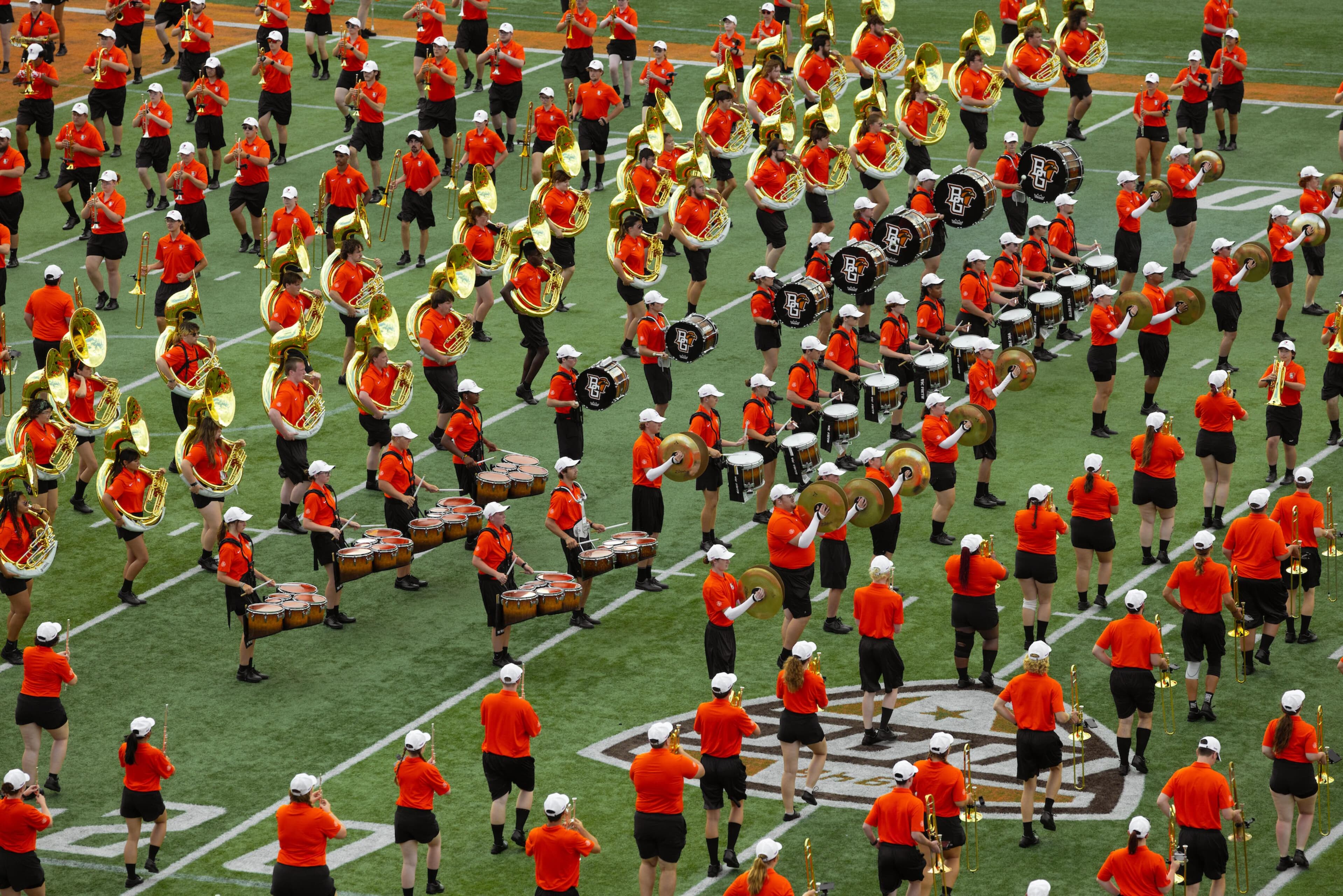 BGSU marching band performing