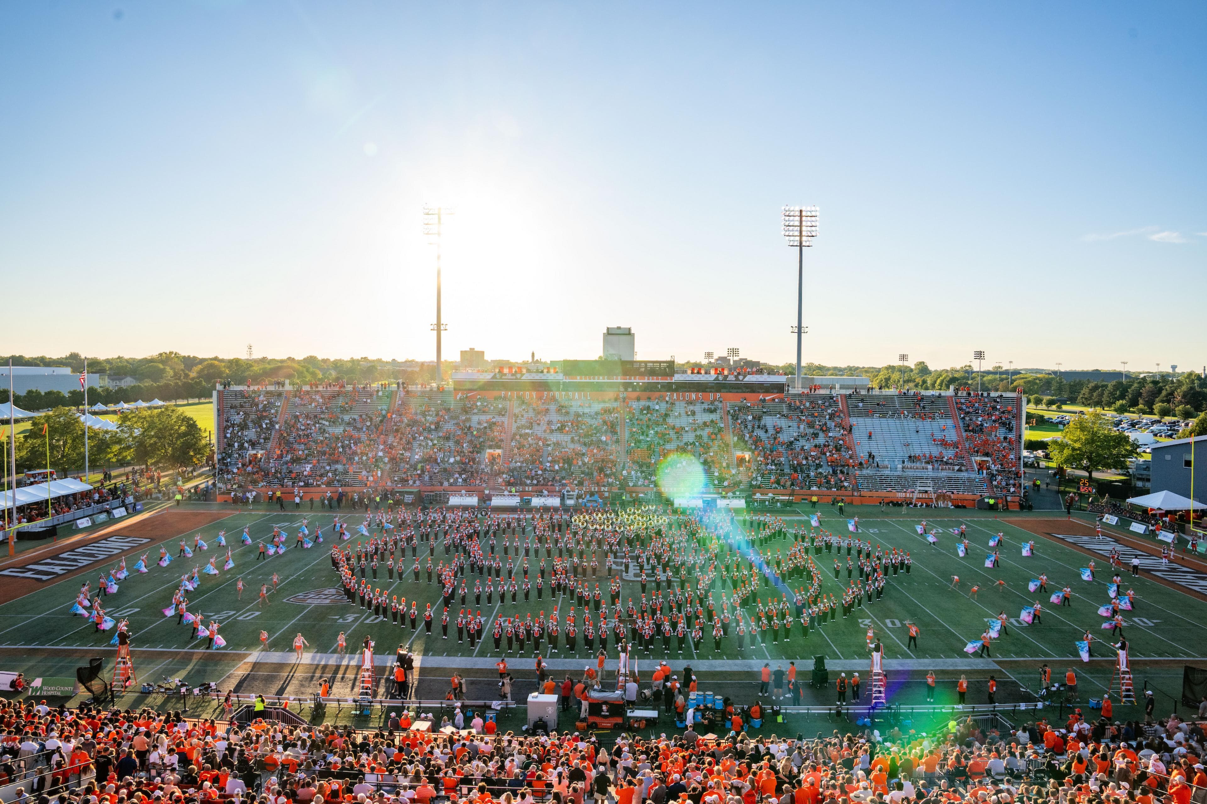 Falcon Marching Band performing at Homecoming