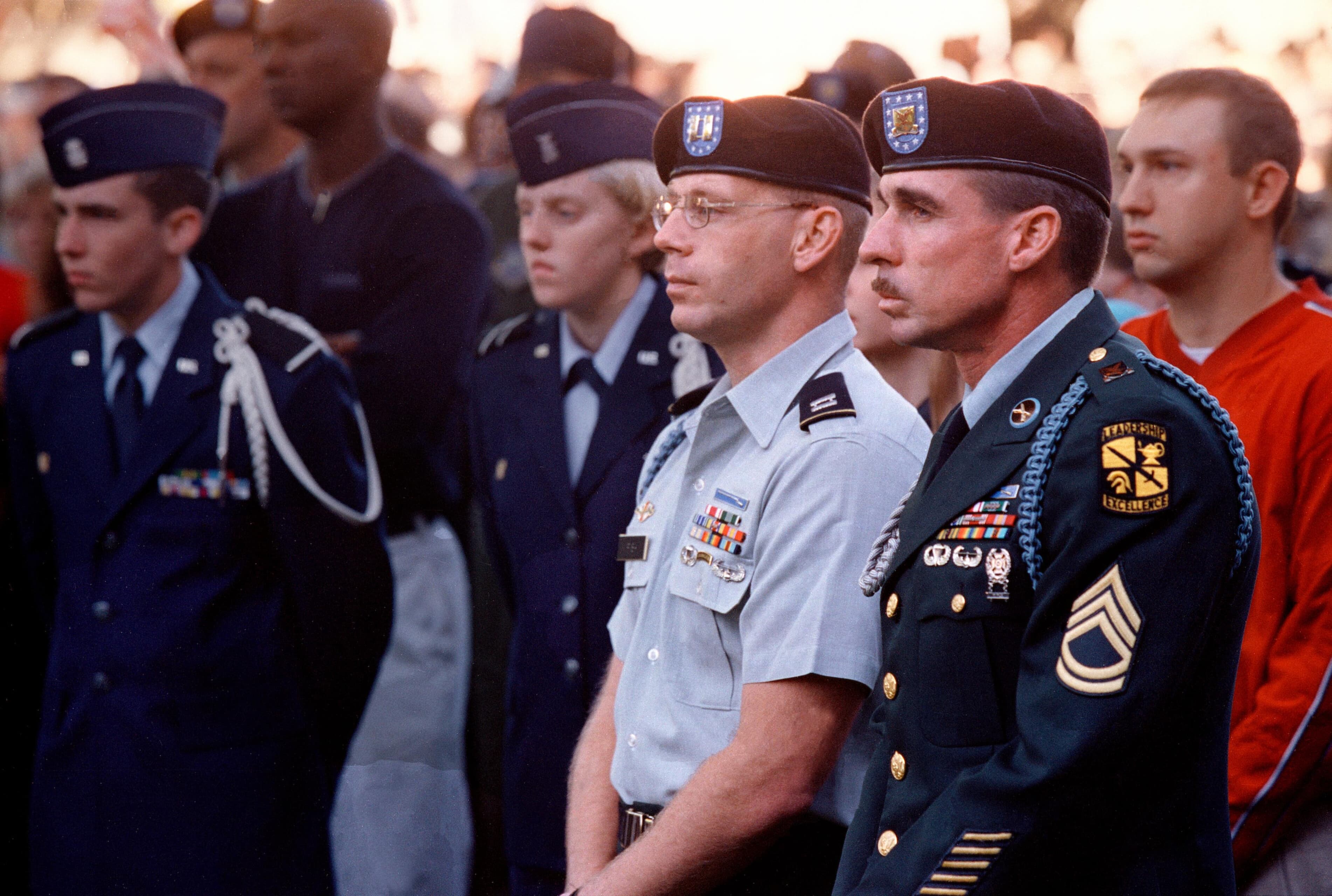 Members of the military at candlelight vigil at BGSU