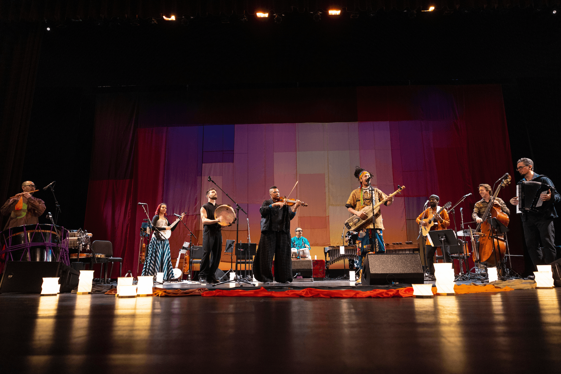 A musical ensemble performs.
