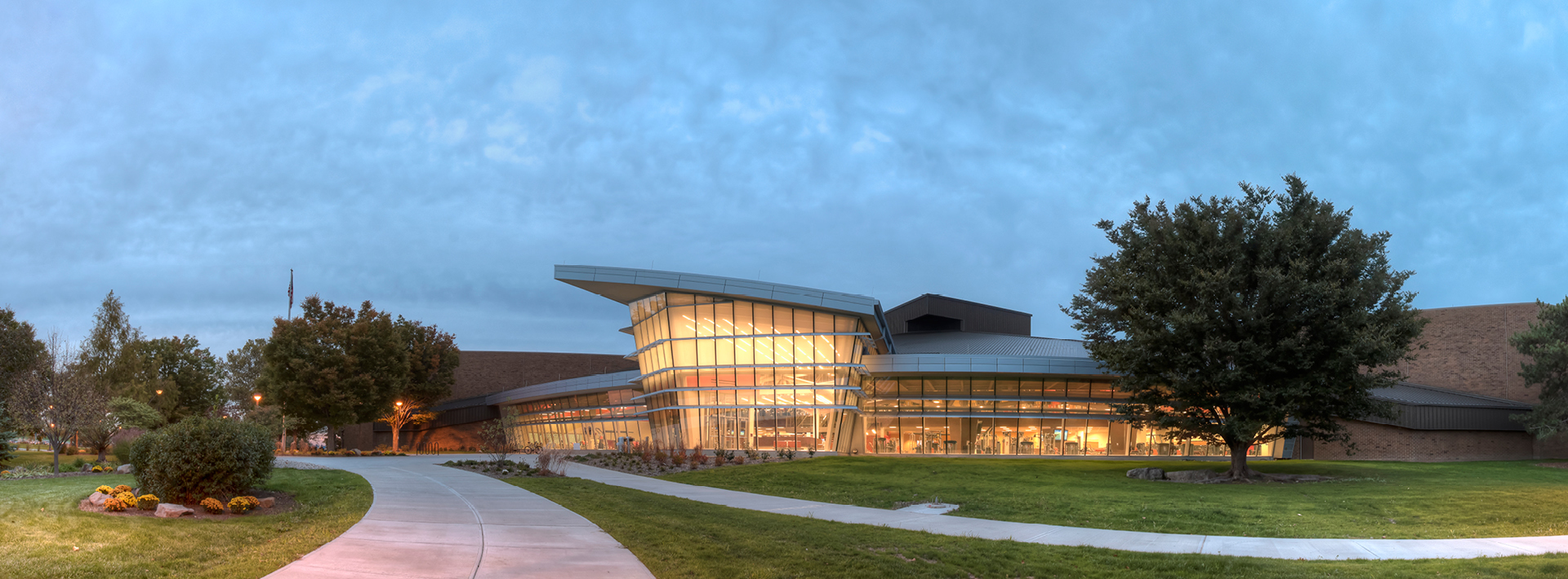 External view of the renovated BGSU rec center, we have memberships for all our community members and day passes