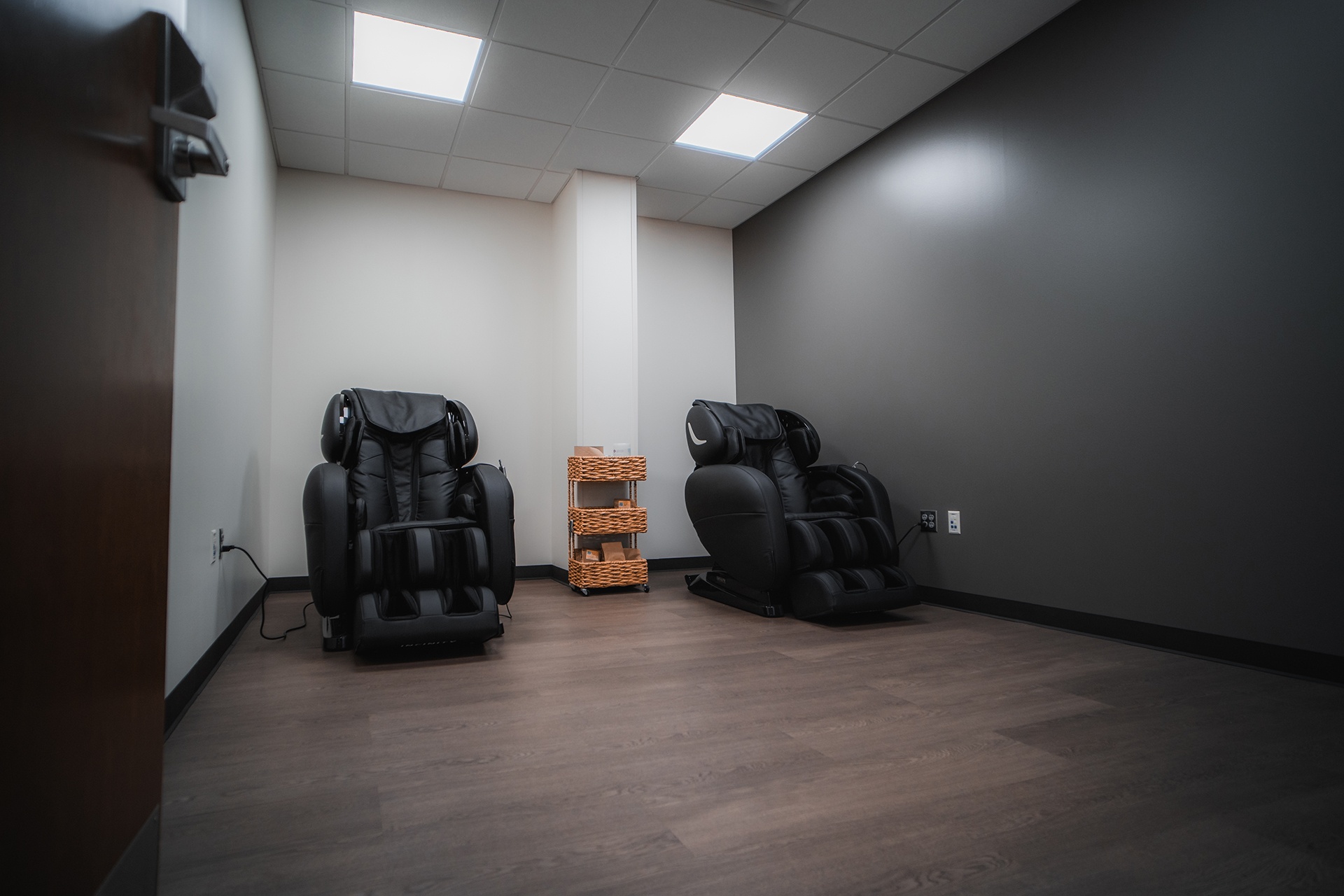 Relaxation well-being room with massage chairs