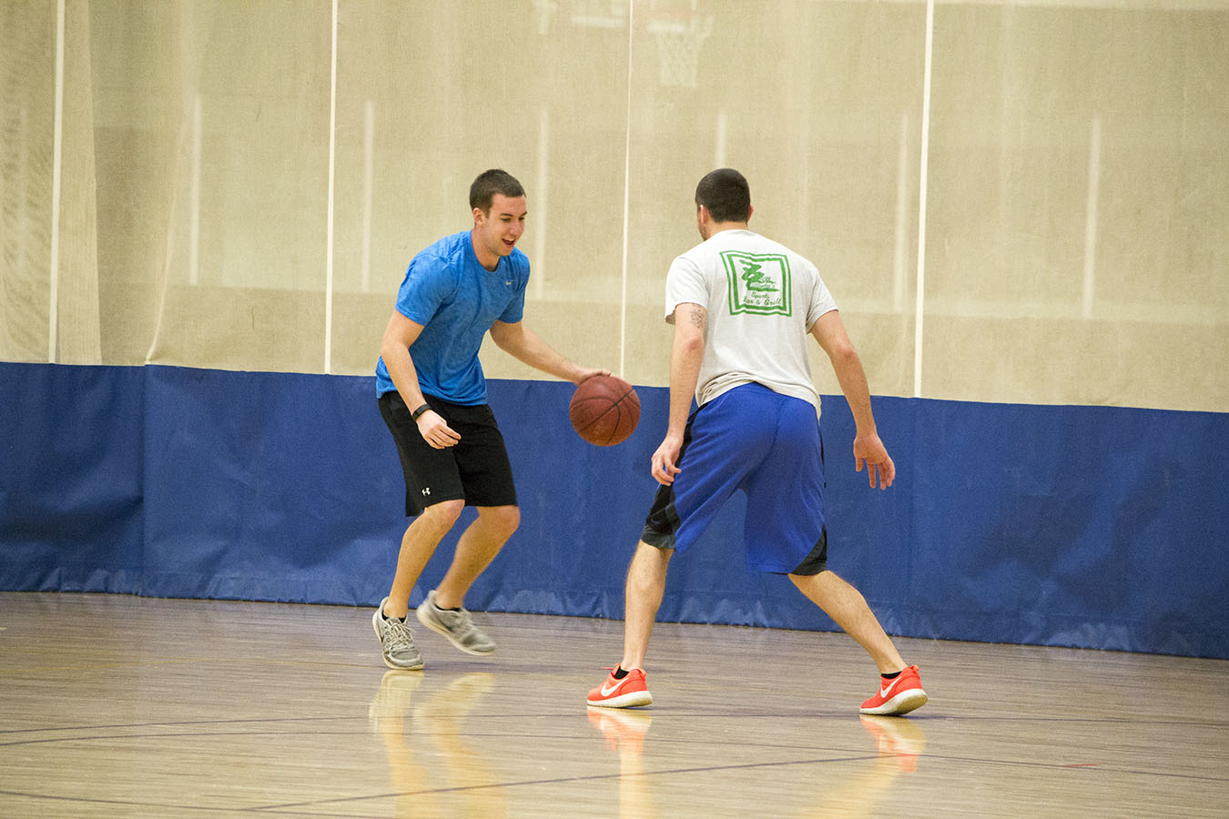 A group of adults participating in a fitness class