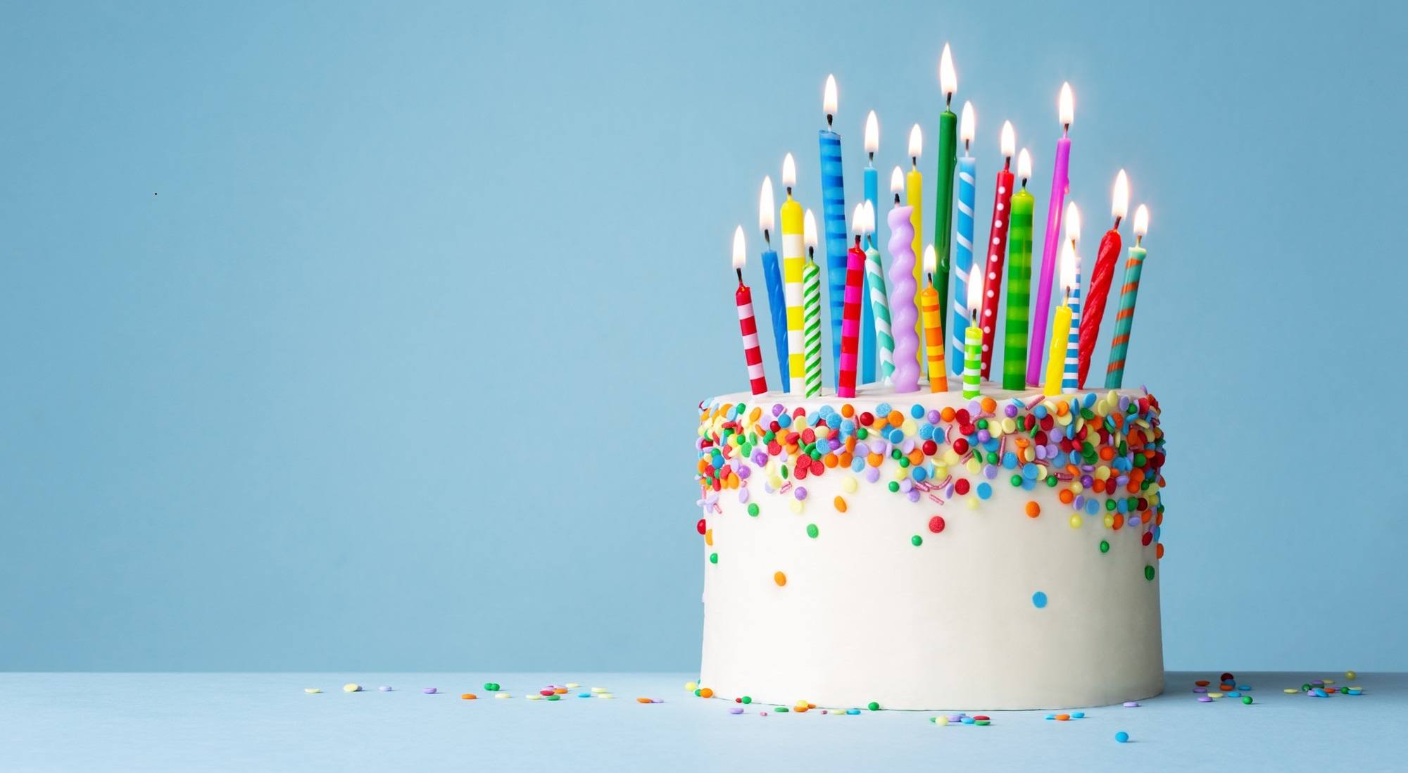 birthday cake with candles