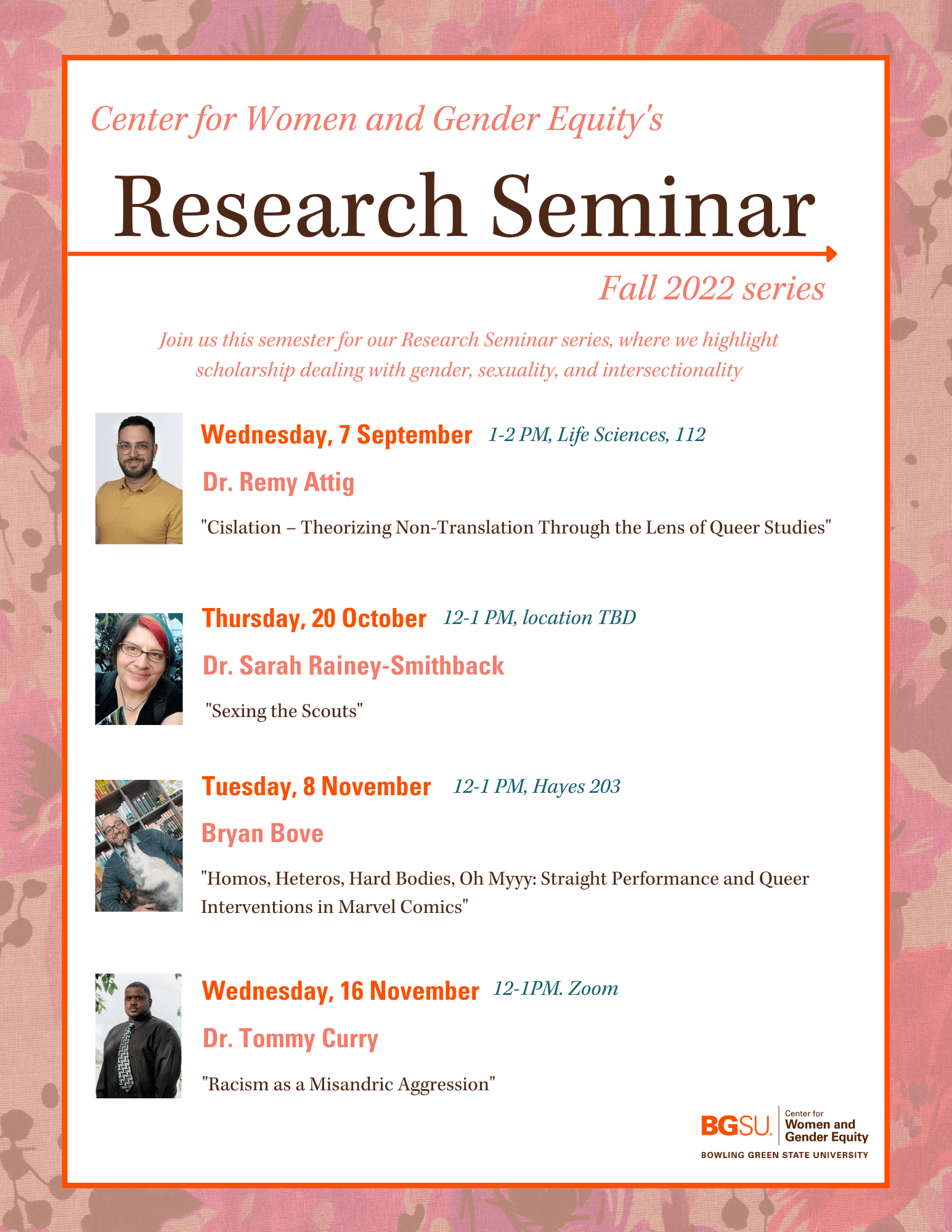 CWGE Research Seminar Full Series Posters