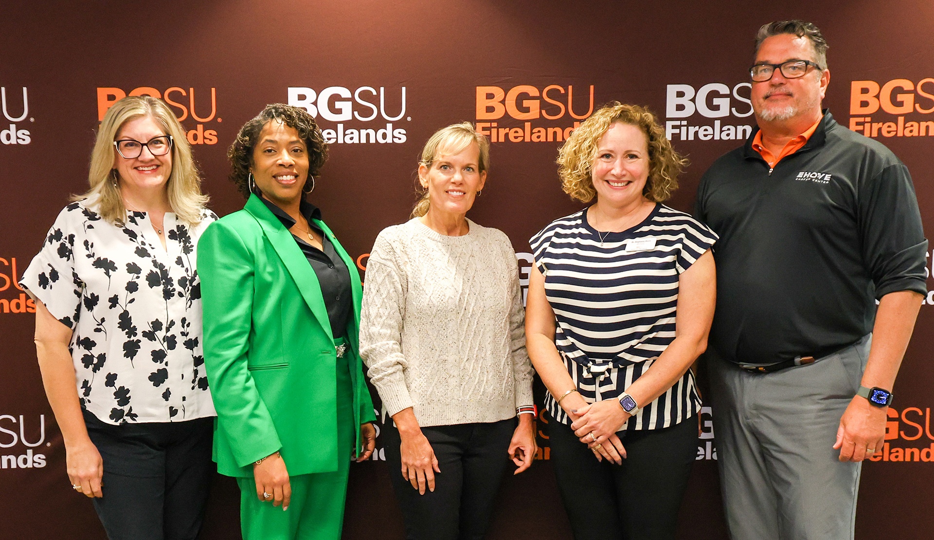 Leaders from BGSU Firelands and EHOVE Career Center gathered for a group photo.